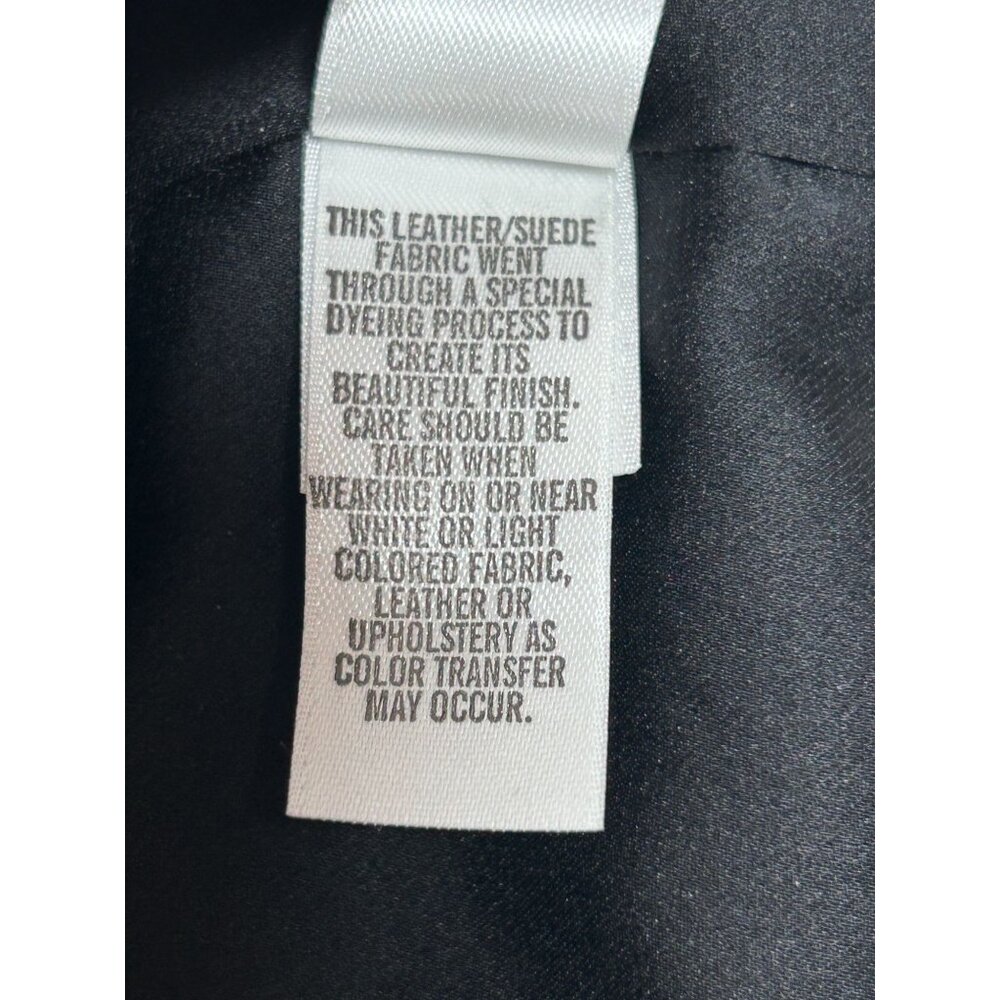 St John Women's Leather Zipper Moto Jacket in Cavier/Cream - Sz 4 - NWT - Picture 10 of 11